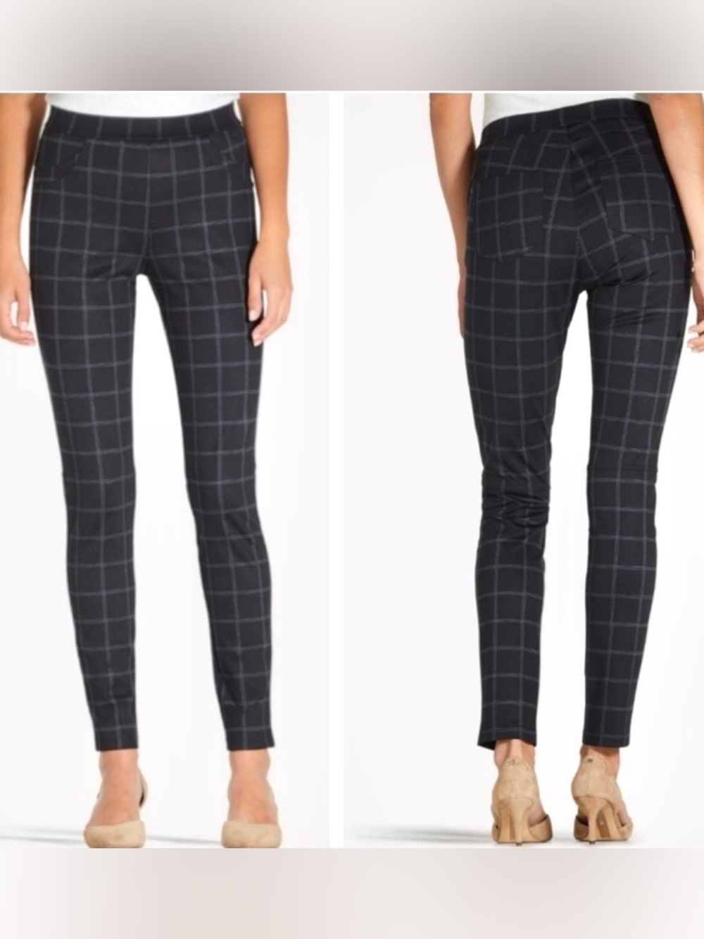 ANTHRO x SANCTUARY 26” Waist Grease Windowpane Pointe Grey Black leggings Small